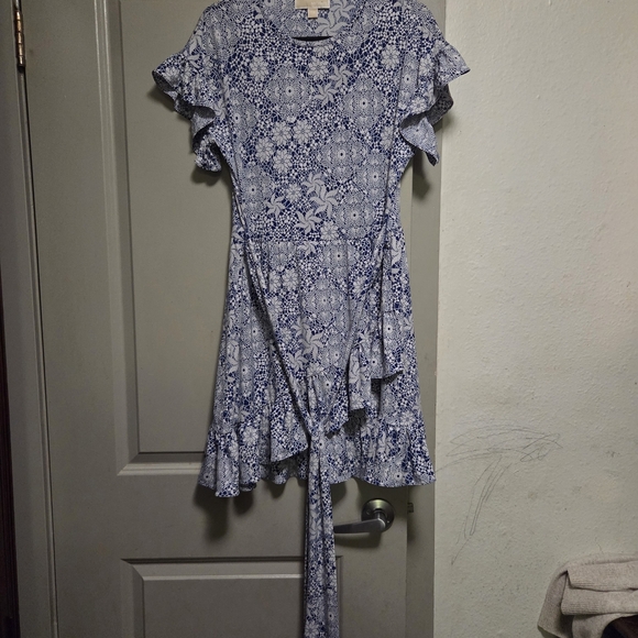Michael Kors Blue Floral Mini Dress - Picture 3 of 6